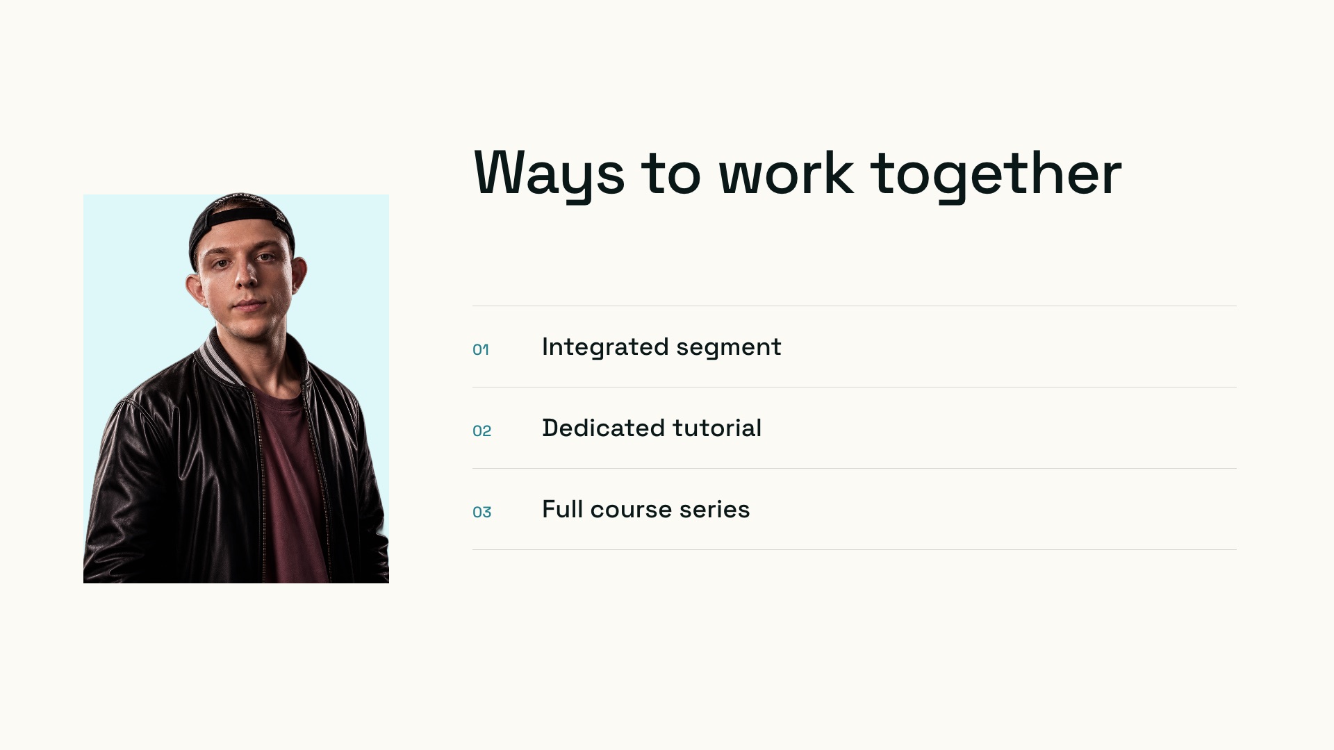 Ways to work together